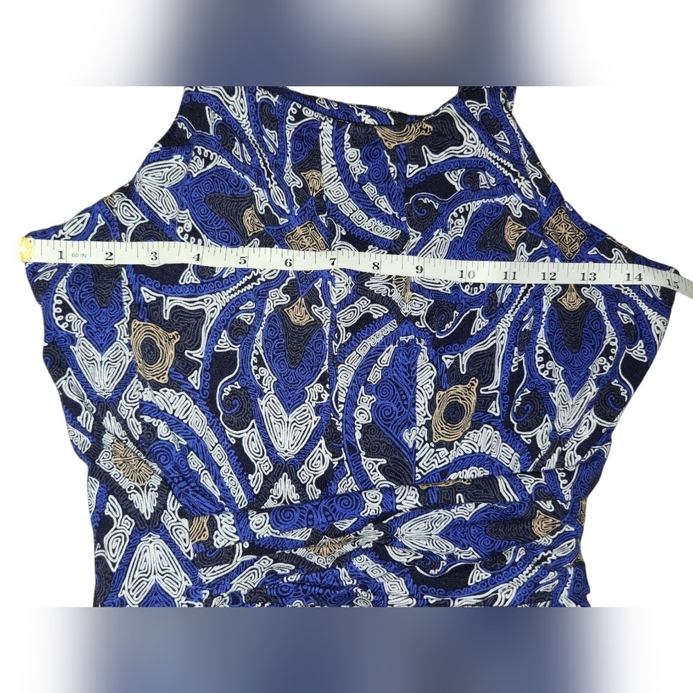 Maeve Anthropologie Maxi Dress XS Paisley Sleeveless Blue White Casual - Picture 6 of 7